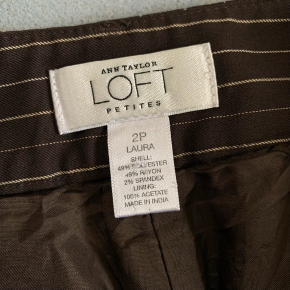 Y2K chocolate brown pinstripe low rise boot cut wide leg pants - Picture 4 of 12